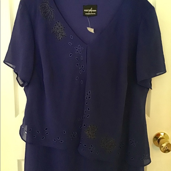 Positive Attitude Dresses & Skirts - Blueberry Dress With Asymmetric Attached Cover Positive Attitude Dresses & Skirts - Blueberry Dress With Asymmetric Attached Cover